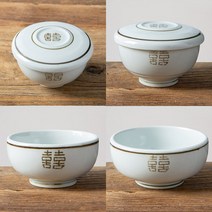 전통문양 뚜껑 주발 대접 여주도자기 희고백자 밥공기 국공기 도자기 그릇, 3)희고백자 주발(뚜껑포함)