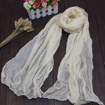 새로운 얇은 Pleated 여성 스카프 Hijabs 일반 컬러 린넨 소년 소녀 Scarfs 숙녀 목도리 랩 머리띠 부드러운 따뜻한, Beige