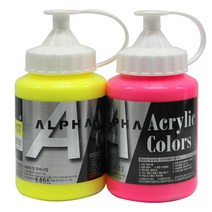 [동화오피스] 알파 아크릴물감 대용량 250ml / 형광 펄 낱색, 979 Fluorescent Orange