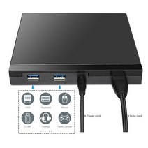 cd리핑 리핑기 cd dvd플레이어 odd deepfox usb 3.0 외부 광학 드라이브 플레이어 usb 3.0 포트가있는 버너 pc 노트북 용 카드 리더기, 없음