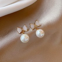 커튼콜 하지원 박세연 주얼리 스타일 s925 은침 귀걸이 리본 진주