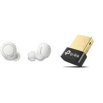 [일본정품]SONY소니 무선 블루투스 이어폰 이어버드 고정밀 통화 품질 쉬운 페어링 IPX4 방수 성능 노이즈감소 급속충전 20시간재생 USB어댑터PC연결가능 SBC AAC, 화이트, USB어댑터 포함