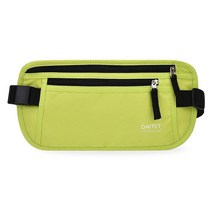 DAITET 남성 및 여성용 RFID 차단 머니 벨트 여행 달리기를 위한 슬림 패니 팩 여권 홀더 휴대폰 현금을 숨겨진 허리 지갑 라이트 그레이. 벨트 너비: 2.5c, Rfid Blocking & Belt Wide:1inc, Neon Green