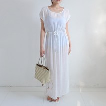 햅번홀리데이 린넨 밴딩 롱원피스 비치 휴양지 원피스 커버업 여름 원피스
