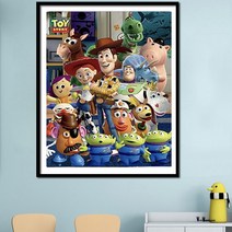 보석십자수 5D 비즈공예 디즈니 픽사 토이스토리 우디 버즈 포키, 50*65cm