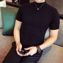 남자 반팔 니트 봄 캐쥬얼 남성 슬림 티셔츠 풀오버 정장 하객룩