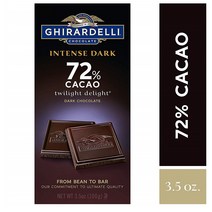 기라델리 다크 초콜릿 바 12개입 72프로 Ghirardelli Intense Dark Chocolate Bar - 72% Cacao chocolate with hints of blackberry and cherry 3.5 oz. (100g), 1set