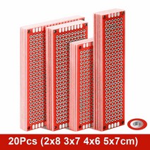 스마트전자칠판 전자칠판 PCB 프로토타입 보드 회로 프로토보드 20 개 범용 스트립 프로토타이핑 Veroboard 2x8 3x7 4x6 5x7 각 혼합 레드