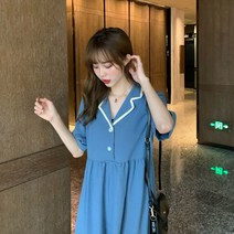 미미야 유주 린넨 카라원피스