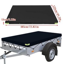트레일러 카라반 커버 185x125x13cm 캠핑카 트레일러 커버 지붕 쉼터 캐노피 방수 양산 방진 방풍 여행 캠핑카 밴, 검은색