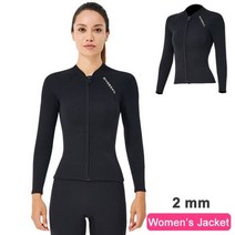 다이빙후드 웨트후드 스쿠버다이빙후드 잠수복 탑 자켓 조끼 남성 여성 2mm/3mm/1.5mm 네오프렌 긴 소매 셔츠 프론트 지퍼 스포츠 스쿠버 다이빙 서핑 수영, 특대, 2mm 여성 자켓 2