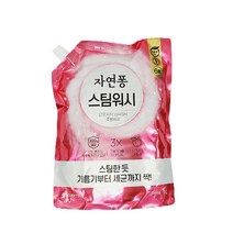 [트윈스몰] LG 자연퐁 스팀워시 주방세제 1L 리필(애플향) 친환경 세제, 4개