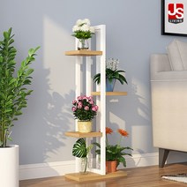 JS리빙 원목 화분진열대 화분정리대 화분선반 베란다 화이트 우드 아벨라 40*23*93 다용도 4단선반 (리퍼브 50프로 할인제품), 화이트 우드 아벨라 화분진열대 (리퍼브)