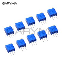 10pcs 3296w 키트 고정밀 3296 50 100 200 500 옴 1k 2k 5k 10k 20k 50k 100k 200k 500k 1m 옴 trimpot 트리머 전위차계, 100옴
