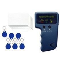 125kHz 미니 핸드 헬드 복사기 휴대용 ID 카드 키 체인 리더 리더 작가 액세스 컨트롤 복제기 KeyFob Shockproof, 6 카드 6 버클