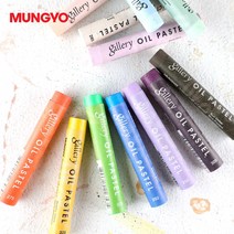 문교 갤러리 소프트 오일파스텔 낱색 Lemon Yellow(201), Light Emerald Green(299)