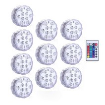 10 Led 풀 램프 잠수정 빛 RGB IP68 원격제어 방수 수 중 조명 연못 수영 장식, 1 controller 10 Lamp, RGB Color