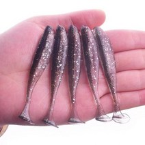 10 개/몫 낚시 Jig 75 미리메터 50 미리메터 Easy 두 번 색 실리콘 인공 미끼 잉어베이스 태클, 70mm 2g, c
