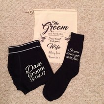 쇼핑백제작 카드제작 모든 텍스트를 맞춤 groomsmen bestman 양말 래퍼 lables 신부의 아버지 결혼식 선물, 04 XXL