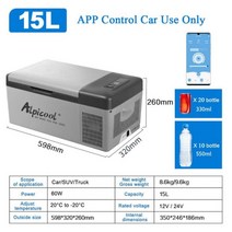 김치냉장고 미니 Alpicool-휴대용 자동차 홈 자동 냉장고 냉동고 15L 12V/24V 피크닉 캠핑 압축기 냉동, 03 15L Car Home Use
