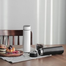 특이한텀블러 깔끔한디자인 304 스텐 LED 온도표시 텀블러 460ml_[230304EA], LED텀블러_블랙