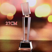 크리스탈 트로피 레터링 축하 선물 음악 노래 경쟁 호스트 연설 토론 에이 티브 마이크, 03 C 27CM