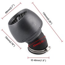 오토바이 에어 필터 우수한 내구성 금속 고무 플라스틱 28mm 범용 100cc 스쿠터, 01 Black