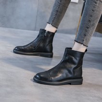 가죽 쇼트 부츠 여성용 2022 신작 소프트 바닥 소프트 탑 레이어 소가죽 여성용 부츠 싱글 부츠 전체 소가죽 여성용 신발 마틴 부츠
