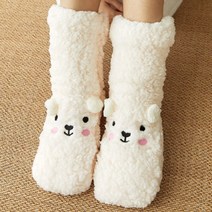 귀요미 수면양말 후리스양말 겨울 곰돌이 캐릭터 양 털 기모 복실복실