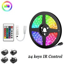 RGB LED 스트립 조명 5050 블루투스 와이파이 컨트롤 TV 컴퓨터 침실 휴일 파티용 피타 16Ft-98.4, 01 Not Waterproof_04 AU_05 30M, 02 IR 24K