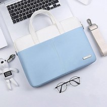 노트북 가방 PU가죽 서류가방 파우치 lg그램 삼성노트북 맥북 레노버 에이수스 델 BNPU21, 스카이블루