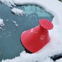 깔때기 성에제거기 눈제거 스크래퍼, 레드