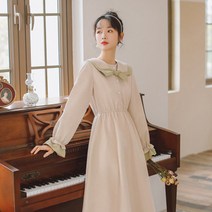 C.ONLIE SHOP여성 레트로 세라 카라 롱원피스 플레어 드레스 HMS641 원피스 하객룩 하객원피스