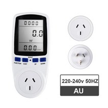 CoRui LCD 에너지 미터 전력계 모니터링 와트 Kwh EU FR BR UK 플러그 전력 측정 콘센트 전기 계산 분석기, 05 AU plug