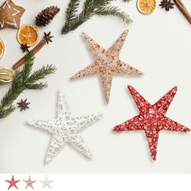 크리스마스 글리터 별장식 20cm [3컬러], 레드