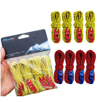 ROPE2 - 캠핑용 반사 텐트 타프 로프 스트링 야광 끈 땅콩 스토퍼 4m x 4개 1세트 길이조절 버클 캠핑로프, 옐로우