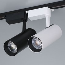 플리커프리 원통 COB 스포트 레일조명, 화이트, LED 원통 COB 10W, 전구색(노란빛)