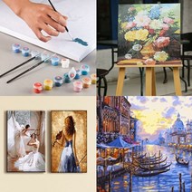 DIY 명화 그리기 인테리어 그림 인물 동물 건물 유화그리기세트 직장인 집순이 취미 선물, 현타원숭이