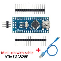 아두이노 키트 코딩 입문 교육 보드 점퍼선 Arduino CH340 USB 드라이버 16Mhz ATMEGA328P 용 부트 로더 호, 10 Mini USB With Cable