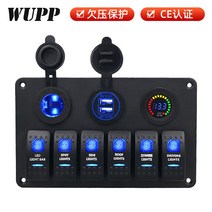 요트 부품 Wupp RV 스위치 패널 수정 액세서리 선박 방수 시프트 USB 전압계 조합 12V, [08] 12V/24V 6자리 단일 터치 패널
