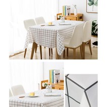 로맨틱캠핑 체크무늬 피그닉 테이블보 홈파티 티테이블 신혼주방 방수, 2인 130x90cm 화이트