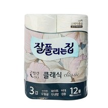 잘풀리는집 3겹 휴지 토톰 비데겸용 롤 화장지 12롤화장실휴지 두루마리휴지 3겹화장지 고급휴지 롤휴지 휴지 롤화장지 먼지없는휴지 무형광휴지 두루마리화장지, 12롤 화장지