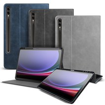 갤럭시탭 S9 S8 S7 호환 S펜 수납 북커버 가죽 케이스