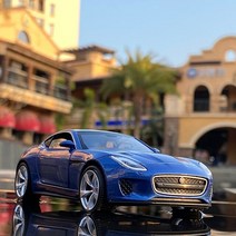 1:32 재규어 F-TYPE 쿠페 합금 자동차 모델 다이 캐스트 장난감 자동차 금속 스포츠 자동차 모델 컬렉션 사운드 라이트 어린이 장난감 선물 다이캐스트/모형, Blue