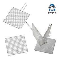 국내산 스텐레스 석쇠 불판 구이판 숯불구이 업소용 캠핑 가정용 생선 장어 쥐포, 04.스텐손잡이촘촘망(이중겹망)사각석쇠320x320