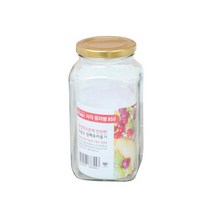 아트웨어 오븐락 사각 유자병 850ml 과일청병 매실액 레몬청, 1개
