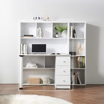 서랍 수납 책상 4색상 졸업선물 작업실 재택근무 서재, 화이트