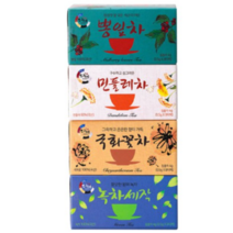 다예 맛있는 꽃잎차 모음, 뽕잎차 + 민들레차 + 국화꽃차 + 녹차, 60세트