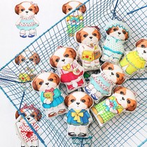 강아지 시츄 캐릭터 DIY 린넨 패브릭 커트지 - 앙코 미니