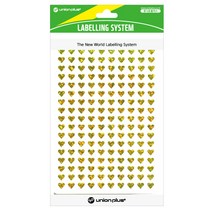 [D1-8809268307928] [유니온플러스 unionplus] 하트스티커홀로그램(328-4/금색) UL-328-4GD 6mm 1개